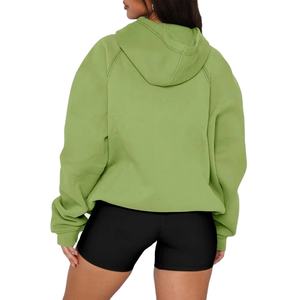 <b>Women's</b> Winter Hoodies Custom Raglan Sleeves Loose Fit Drop Shoulder <b>Fleece</b> Front Logo Hooded - Product Image 6