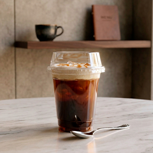 QUANG QUAN Disposable 16/22/24oz Clear PP/PET Single Wall Round <b>Cups</b> with 95mm Lids for Coffee Tea & <b>Cold</b> Beverages - Product Image 1