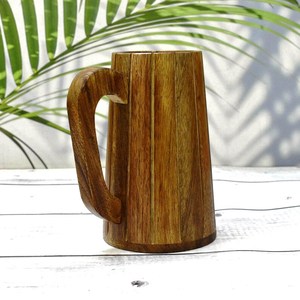 Chope à bière en bois 20oz, fait main, style Viking, Rustique, Tasse médiévale en bois, Cadeau pour témoin de mariage, Cadeau pour papa, Cadeau pour enterrement de vie de garçon M - Product Image 4