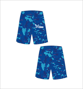 Short de bain décontracté pour homme Ferocious Clothing, bleu camouflage, séchage rapide, taille élastique, avec poches - Product Image 1