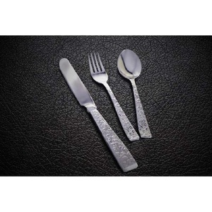 Elegant Gold Finished Cutlery Set-Shining Spoon and <b>Fork</b> with Modern Embossed Handle New Design Knives Spoon for Back to School - Product Image 2