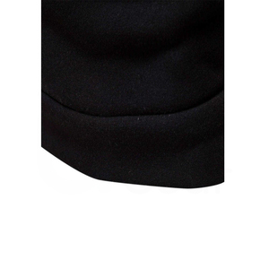 Sudadera con capucha negra para hombre, media cremallera, corte regular, informal, de punto, color liso, con rayas amarillas en las mangas, para invierno, 100% algodón - Product Image 4