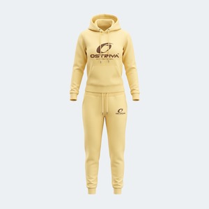 Ensemble de survêtement décontracté pour femme avec logo et design personnalisés, couleurs unies, grande taille, coupe régulière, sweat à capuche et pantalon de survêtement - Product Image 5