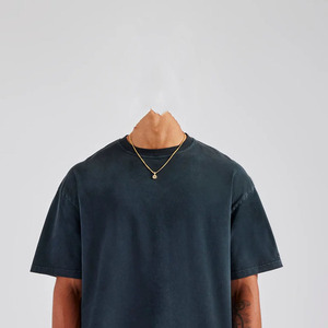 Camiseta de corte holgado con lavado ácido, estilo streetwear hip hop, 100% algodón, con logo, para hombre, ajuste holgado, OEM - Product Image 5