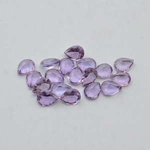 7x10mm Natural Light Pink Amethyst Faceted Pear Cut Loose Gemstone AAA Grade Handmade India Third Party Certified Ring Pendant - Product Image 3