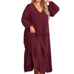 Vestido largo con estampado floral para mujer, vestido de verano con cuello cuadrado y manga corta - Product Image 6