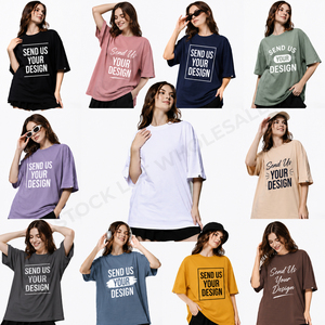 Lote de Ropa de Bangladesh OEM ODM, Listo para Enviar, Camisetas con Hombros Caídos para Hombre y Mujer, Camisetas de Moda Meow para Todas las Temporadas, Unisex - Product Image 1