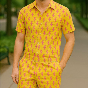 Rompers para Hombre, Casuales, de Manga Corta, de Verano, de Algodón y Lino, Transpirables, Ligeros, Cómodos y Elegantes para Uso Diario - Product Image 6