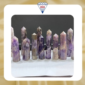 Tourreaux et pointes de cristal d'améthyste naturelle de tailles variées, pierres précieuses de guérison faites à la main, spécimens décoratifs à vendre en gros - Product Image 6