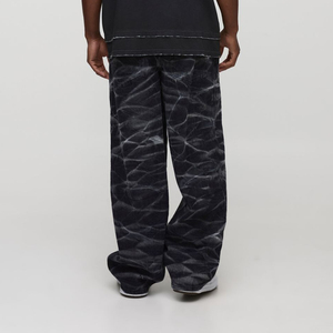 Jeans de Mezclilla para Hombre, Corte Recto, 100% Algodón, Lavado Ácido, de Alta Calidad, con Logotipo Personalizado Impreso en DTF, Estilo Hip Hop Vintage - Product Image 5