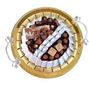 Bandeja de metal y vidrio de alta calidad para catering en la cocina, ideal para servir frutos secos, dátiles y chocolate. Bandeja de excelente calidad. - Product Image 2