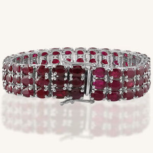 <b>Ruby</b> <b>Bracelet</b> in 92.5 Sterling Silver KLSB-20437 - Product Image 1