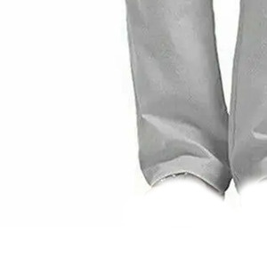 Pantalon décontracté en coton Oxford gris clair pour homme, taille élastique avec cordon de serrage, devant plat, léger, idéal pour l'été - Product Image 2