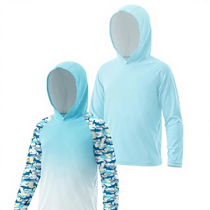 เสื้อคลุมกันแดดแบบมีฮู้ด พรีเมียม ป้องกันรังสียูวี ผลิตจากผ้าสแปนเด็กซ์/โพลีเอสเตอร์ ระบายอากาศได้ดี แห้งเร็ว แขนยาว รับผลิตตามแบบ (OEM) เสื้อผ้าตกปลาแบบสั่งทำ - Product Image 3
