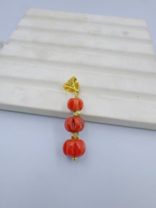 Colgante de cuentas redondas de coral rojo natural color sangre de buey |   Colgante de Coral Rojo Genuino Hecho a Mano |   Joyería Minimalista de Coral para Regalo - Product Image 3