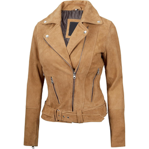 Chaqueta de Cuero Premium para Mujer, para Otoño e Invierno, con Cuero Genuino Suave y Servicio OEM Personalizado - Product Image 5