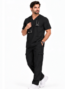 Tenue chirurgicale 3 pièces respirante pour infirmières, médecins, personnel pharmaceutique et hospitalier – Tissu extensible doux - Product Image 6