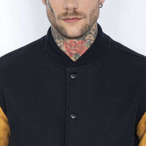 High Quality Thin Canvas Varsity <b>Jackets</b> Custom Stand <b>Collar</b> Embroidered Logo Winter Letterman <b>Jacket</b> - Product Image 5