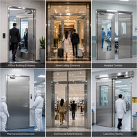 Porte en verre ignifuge en acier inoxydable avec panneau de vision trempé simple ou double pour salle blanche, hôpital, laboratoire, usage commercial
