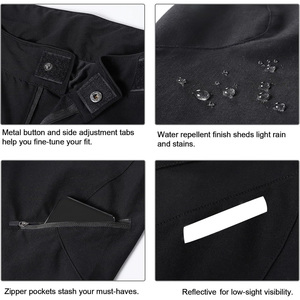 Shorts de cyclisme personnalisés noir et gris, coupe sportive, séchage rapide, en Spandex et Nylon, taille mi-haute, fermeture boutonnée - Product Image 4