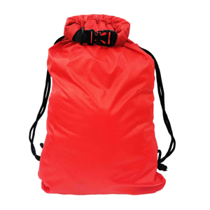 Unisex Red Nylon <b>Drawstring</b> <b>Backpack</b> With Zipper Closure Lightweight Casual Style For Outdoor Activity - Product Image 3