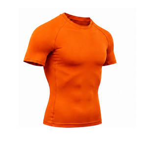 T-shirt de compression extensible pour hommes, séchage rapide, pour la gym, le fitness, la course, l'entraînement sportif, couche de base athlétique, personnalisable OEM, vente en gros - Product Image 4
