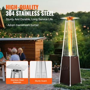 Riscaldatore da Patio Moderno a Propano da 48000 BTU con Ruote e Tubo in Vetro al Quarzo, Spina USA, per Uso Esterno - Product Image 3