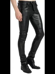 Pantalones de Cuero Negro de Piel de Cordero Auténtica para Hombre, Marca Fabulous Wear - Product Image 3