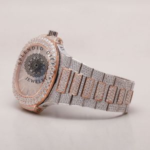 Splendide Montre de Luxe pour Homme avec Diamants, Boîtier Argenté 28mm en Moissanite, Verre Saphir, Mouvement Analogique à Quartz ETA, Cadran Discret - Product Image 3