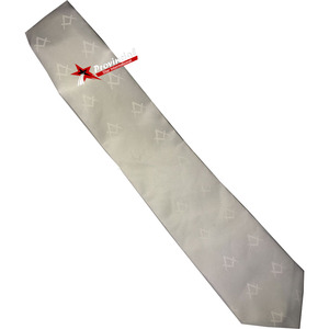 Corbata Azul Marino de Diseño Clásico para Hombre, con Logotipo Personalizado, de Poliéster y Seda, para Masonería - Product Image 4