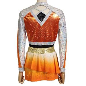 Livraison rapide, ensembles de cheerleading orange confortables, vêtements pour jeunes, taille plus, 100% polyester pour la danse sur scène et les compétitions - Product Image 2