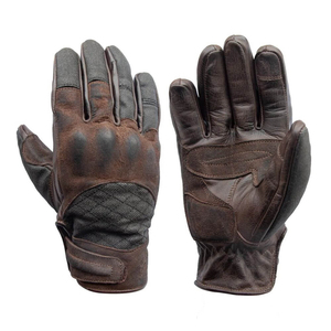 Guantes de Motocicleta Estilo Cuero Marrón Vintage, Dedos Completos, Palma Acolchada, Cierre en la Muñeca, Venta al Por Mayor, OEM, Personalizados - Product Image 1