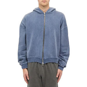 Sweat-shirt à capuche unisexe de qualité supérieure, fermeture éclair, 100% coton, tissu molletonné français, coupe décontractée, couleur unie, streetwear d'automne - Product Image 5
