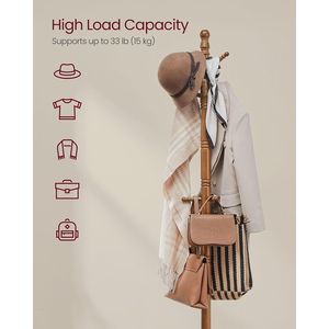 Appendiabiti da terra in legno massello con 10 ganci per cappelli, ideale per ingresso o corridoio - Product Image 2