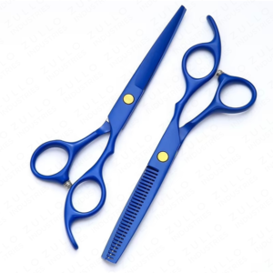 Premium 6 Inch Blue Titanium Barber Hair Scissors Professional Hair Cutting Shears Custom Branding Salon <b>Tool</b> - Product Image 5
