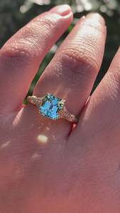 Women's Emerald Cut Topaz Engagement Ring Pave Diamond Side Classic Style Fine Jewelry - Product Image 6