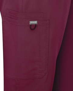 Conjunto de uniforme médico color borgoña para mujer, con blusa de cuello en V con bolsillos y pantalones con cordón ajustable, uniformes de hospital para enfermeras y médicos - Product Image 3