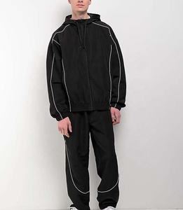 Chaquetas cortavientos SoftShell para hombre, ropa de calle, chaqueta cortavientos de gran tamaño con cremallera de poliéster Vintage - Product Image 4