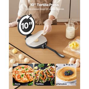 Pressa per Tortillas in Ghisa da 10 Pollici, Robusta, con Manico, per Preparare Patacones, Roti e Altri Prodotti da Forno - Product Image 2