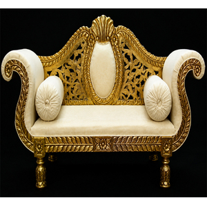 Canapé siège d'amour en laiton doré pour mariage, siège pour cérémonie de mariage, asiatique, disponible en doré - Product Image 1