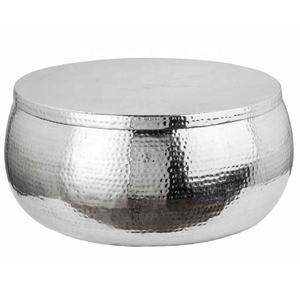 Nouvel arrivage Table basse ronde en fer martelé à la main Table de canapé d'appoint décorative en cuivre contemporaine pour chambre à coucher appartement - Product Image 6