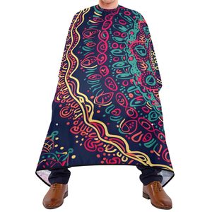 Cape de coiffure professionnelle imperméable pour hommes, en polyester, avec col élastique réglable - Product Image 4