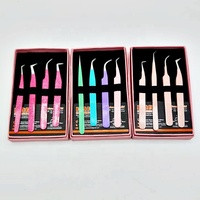 Nueva Colección 2023 HARL Instrumentos de Belleza Marca Privada Pinzas Profesionales de Acero Inoxidable para Extensión de Pestañas