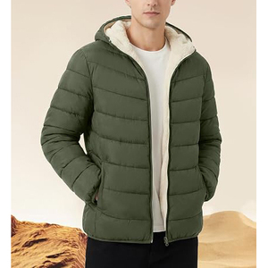 Womens Winter Quilted Puffer <b>Coat</b> With Attached Hood And Durable Front Zipper Closure - Product Image 2
