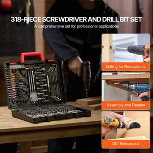 Set di punte da trapano multiuso da 318 pezzi per foratura e avvitatura su legno, metallo e cemento - Product Image 2