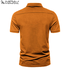 เสื้อโปโลผู้ชายสีพื้นแบบลำลอง แขนสั้น ปกคอปก ติดกระดุม สไตล์ลำลอง ธุรกิจ สำหรับฤดูร้อน  ทันสมัย ใช้ซ้ำได้ - Product Image 3