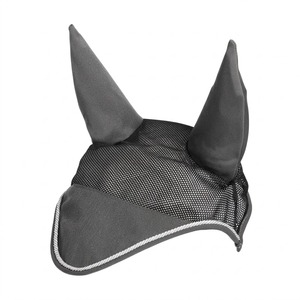 Voile anti-mouches pour chevaux en maille grise OEM, bonnet d'oreille silencieux, protection contre les moustiques et les insectes pour l'équitation - Product Image 1