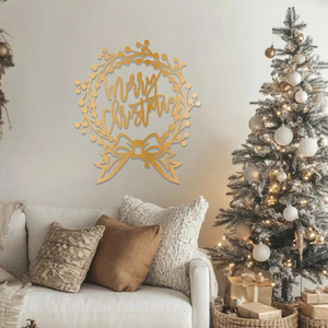 Élégante guirlande de Noël noire avec lettrage cursive et un nœud festif, une décoration murale de Noël saisissante pour votre maison - Product Image 5