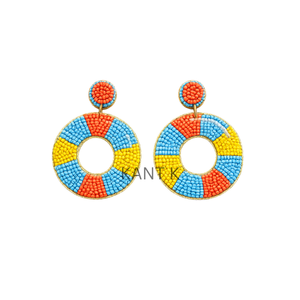 Pendientes de Cinta Rosa con Cuentas, Joyería Artesanal para la Concienciación sobre el Cáncer de Mama para Mujeres - Product Image 4
