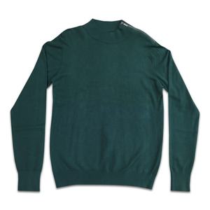 Nuevo diseño Otoño Invierno hombro izquierdo cremallera cuello en V suéter de cuello alto para mujer suéter de lana merino - Product Image 1